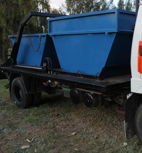Two skips on the tray of the Shepparton Mini-Skips truck